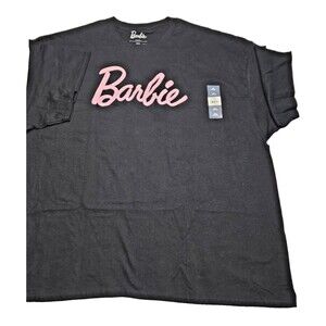 Official Barbie Graphic T Shirt Black 3XL 100% Cotton Black Barbie Black T Shirt